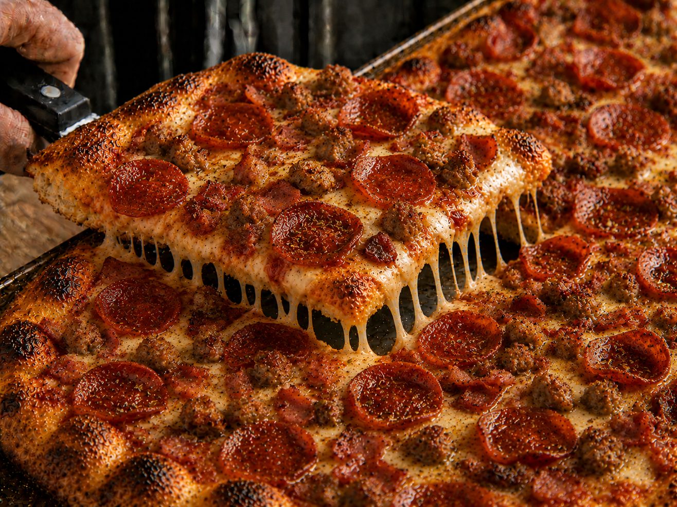 Sicilian Meat Lovers Pizza.