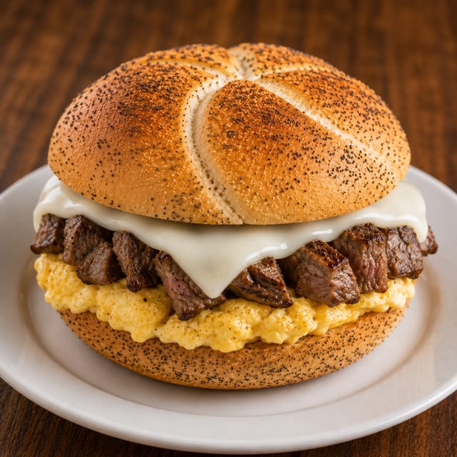 Steak Egg & Cheese Sandwich.