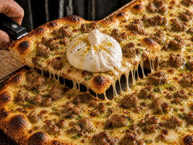 Sicilian Sausage Pizza.