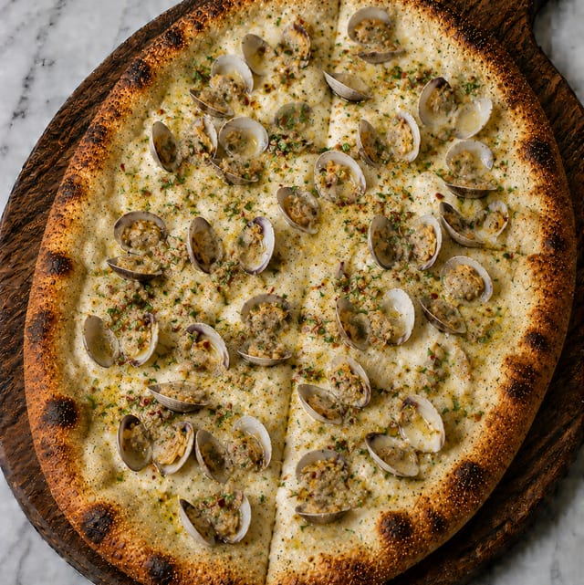 Roman White Clam Pizza.