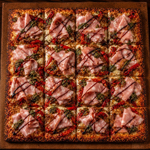 Grandma Mortadella Pizza.