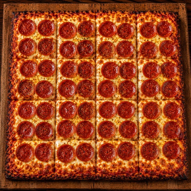 Grandma Pepperoni Pizza.