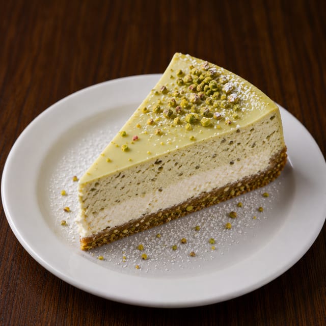 Pistachio Ricotta Cheesecake.