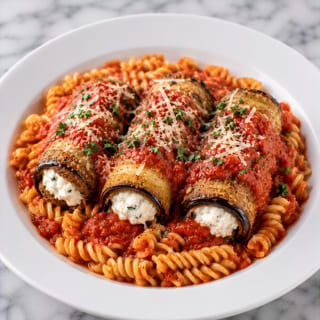 Eggplant Rollatini with Fusilli