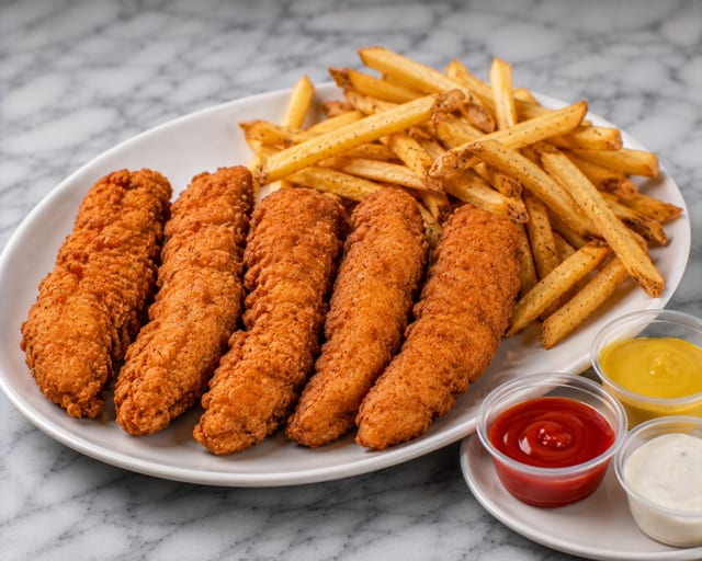 Chicken Fingers with Fries.