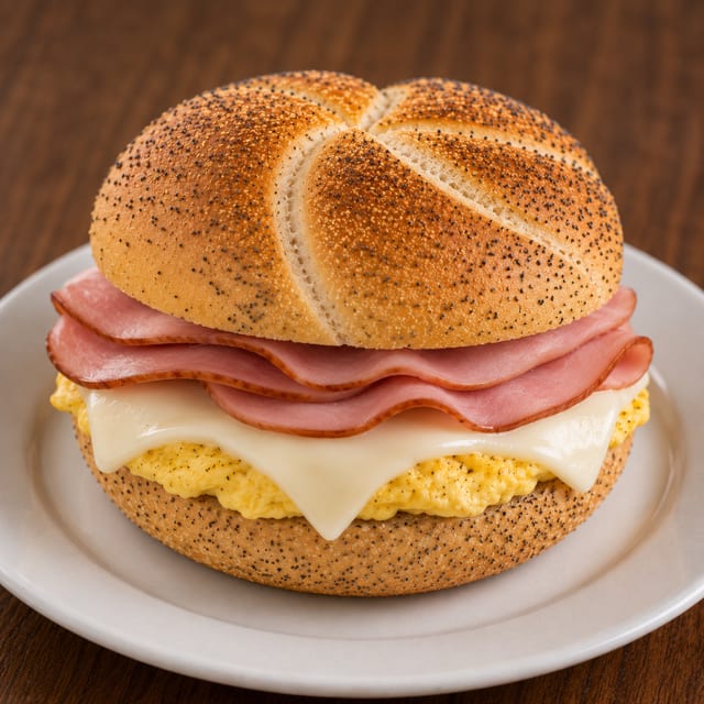 Ham Egg & Cheese Sandwich.