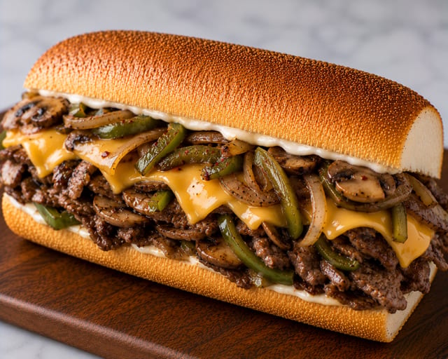 Steak Bomb Sandwich.