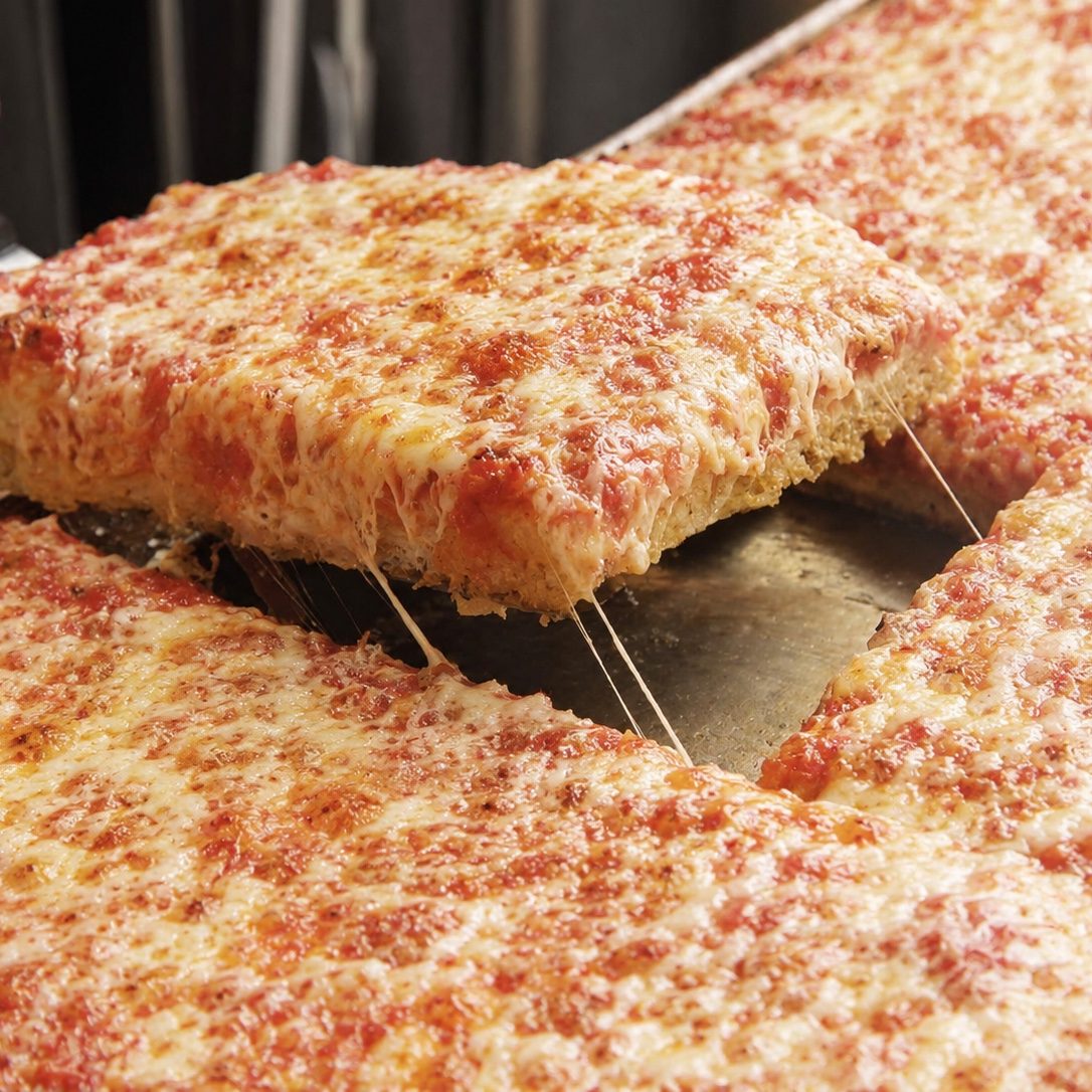 Sicilian Cheese Pizza.