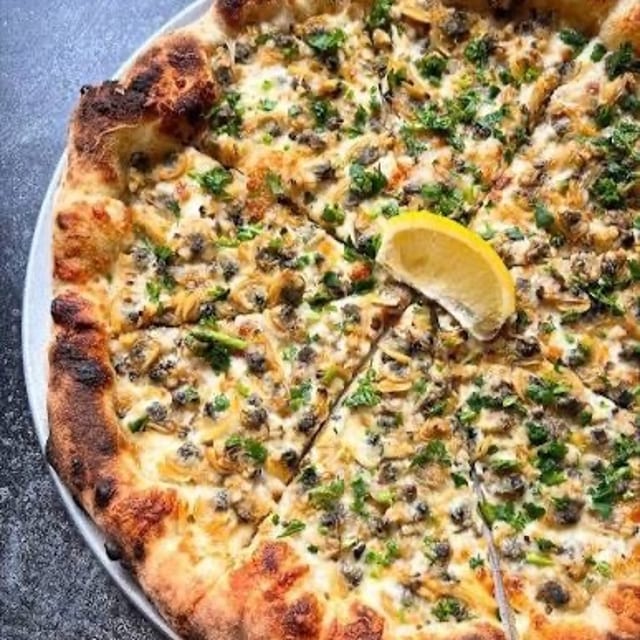 Artisan White Clam Pizza.