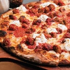 Artisan Meatball & Ricotta Pizza.