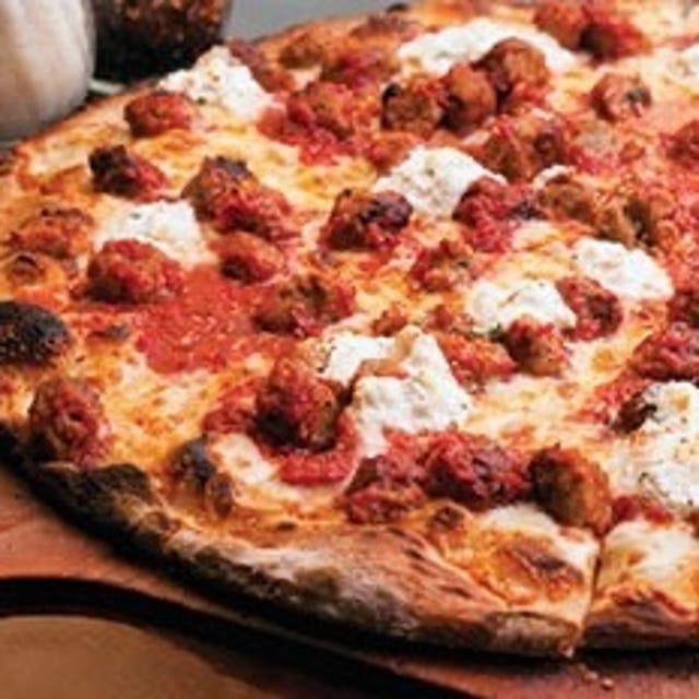 Artisan Meatball & Ricotta Pizza.