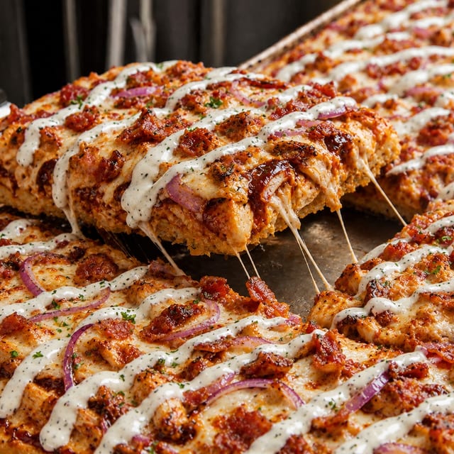 Sicilian BBQ Chicken Pizza.