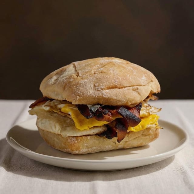 Ham Egg & Cheese Sandwich.
