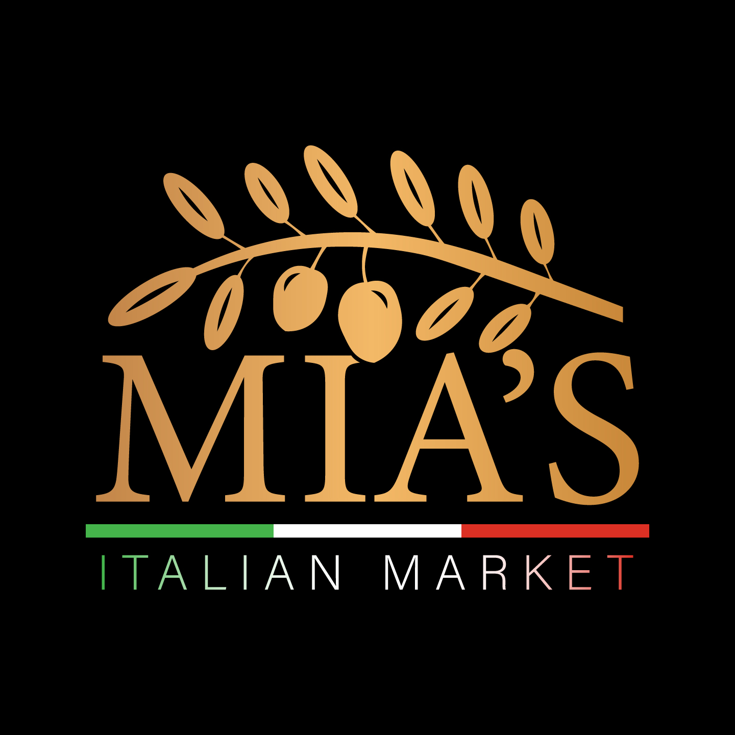 Mias Italian Market Port Saint Lucie Logo Dark Background